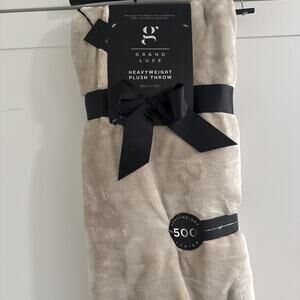 Grand Luxe 500gsm HEAVYWEIGHT 60x70” NATURAL Soft Plush Throw Blanket NEW